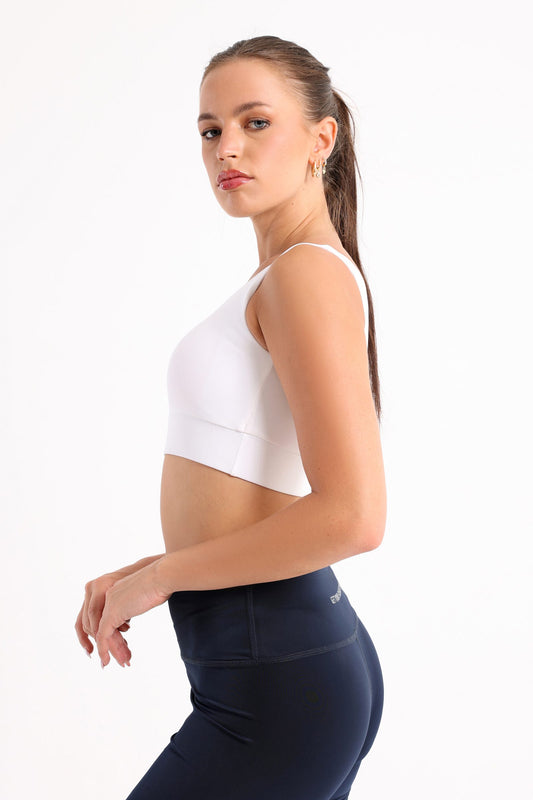 White Molded Cup Sports Bra