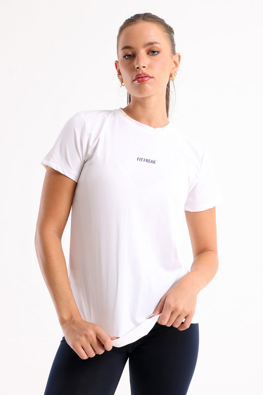 Running Half Sleeve Top In White