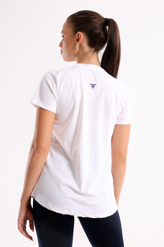 Running Half Sleeve Top In White