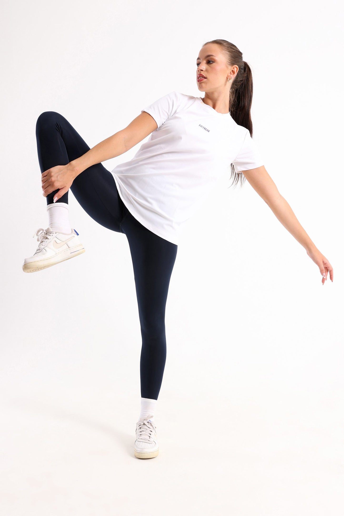 Running Half Sleeve Top In White