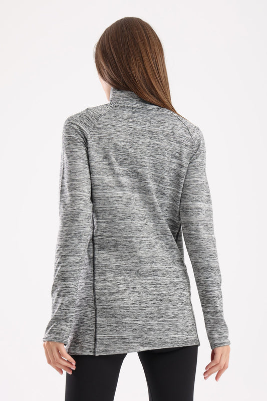 Ash Grey Heather Half Zipper Sweatshirt