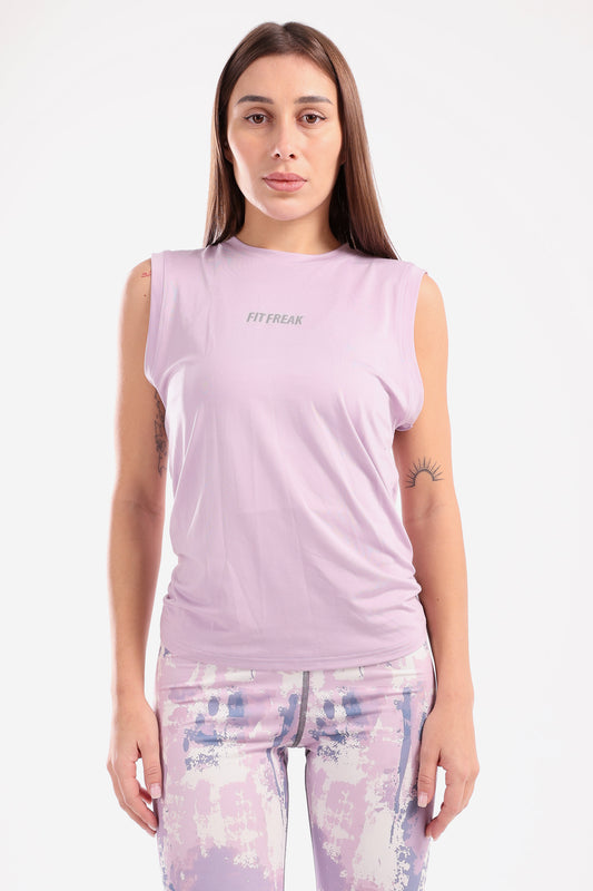 Lilac Open Back Top - tops, workout tops