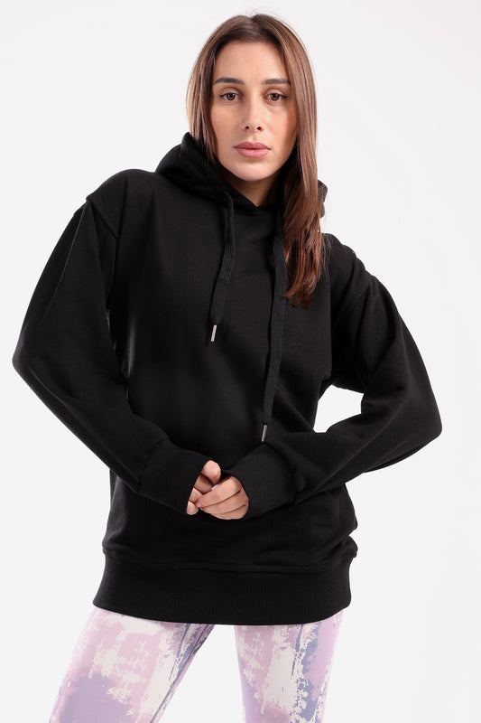 Black Back Zipper Hoodie