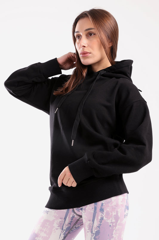 Black Back Zipper Hoodie