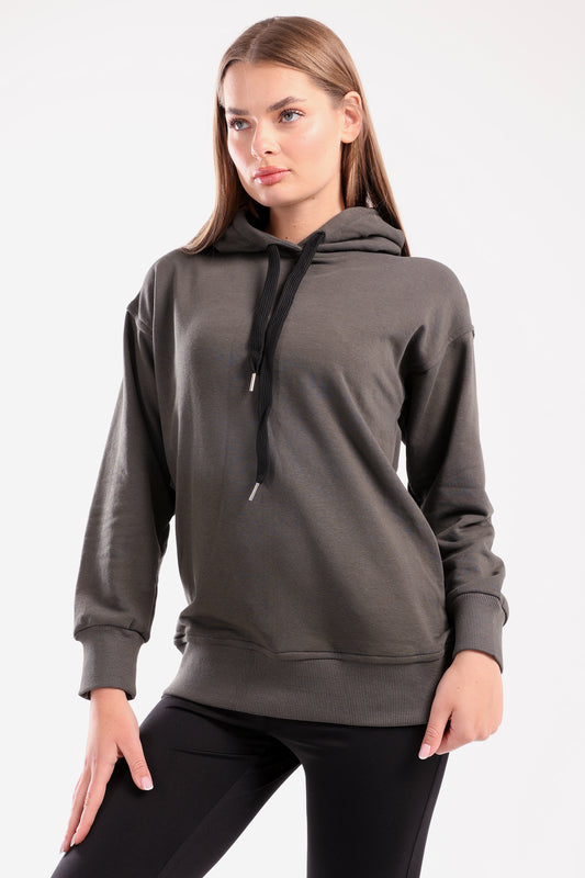 Khaki Back Zipper Hoodie