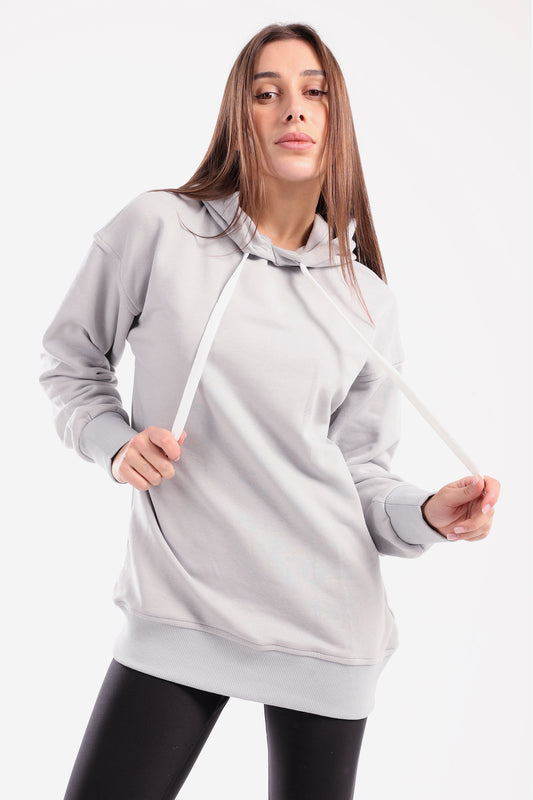 Light Grey Back Zipper Hoodie