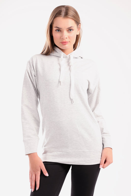 Heather Grey Back Zipper Hoodie