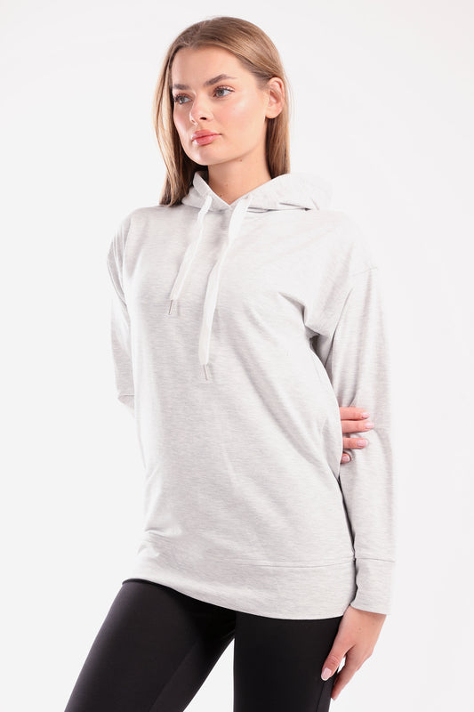Heather Grey Back Zipper Hoodie