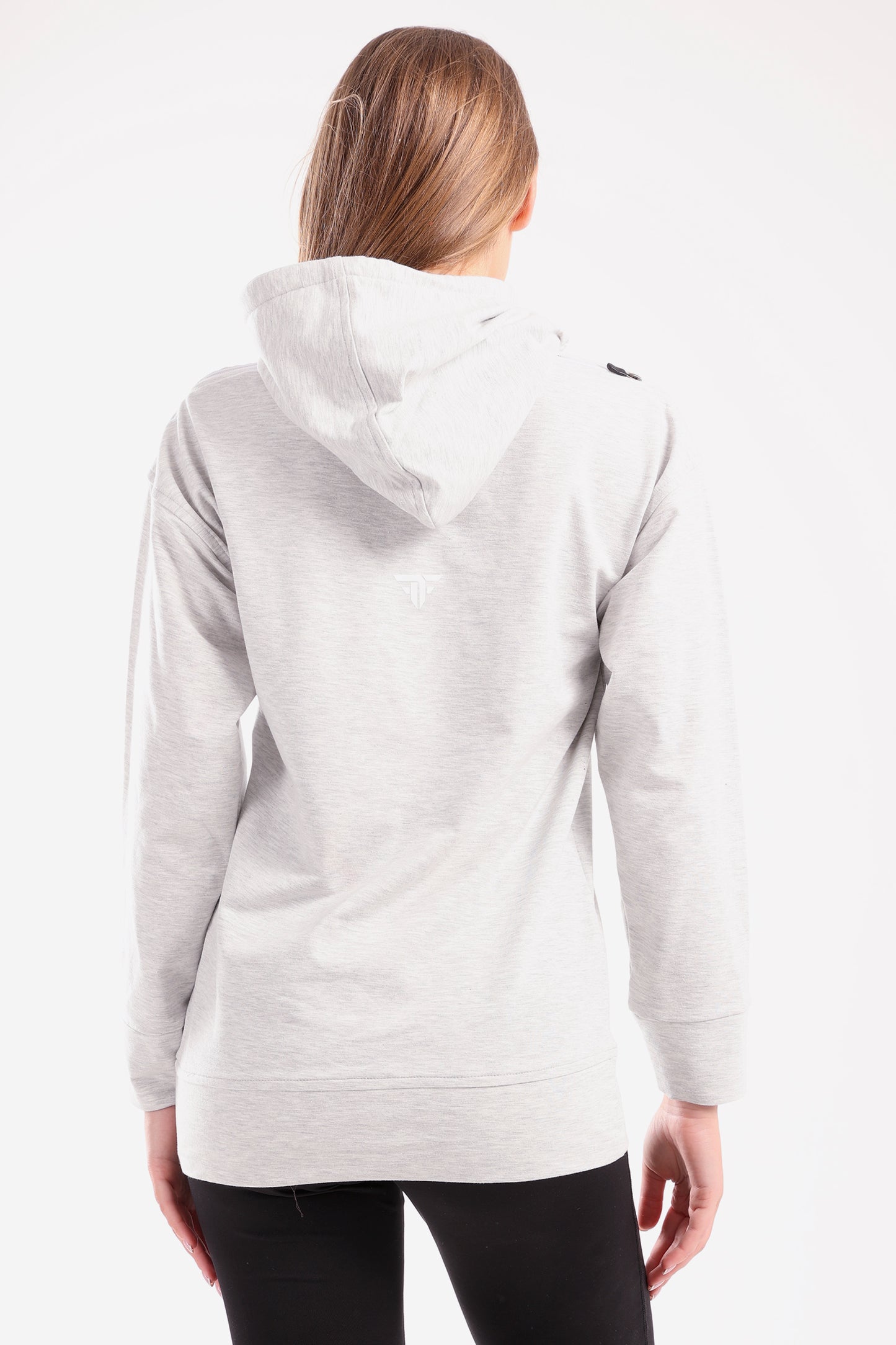 Heather Grey Back Zipper Hoodie