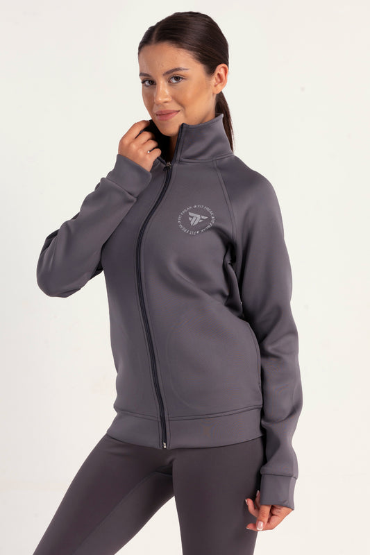 Hybrid Smoke Grey Zip Jacket - outerwear, light jackets