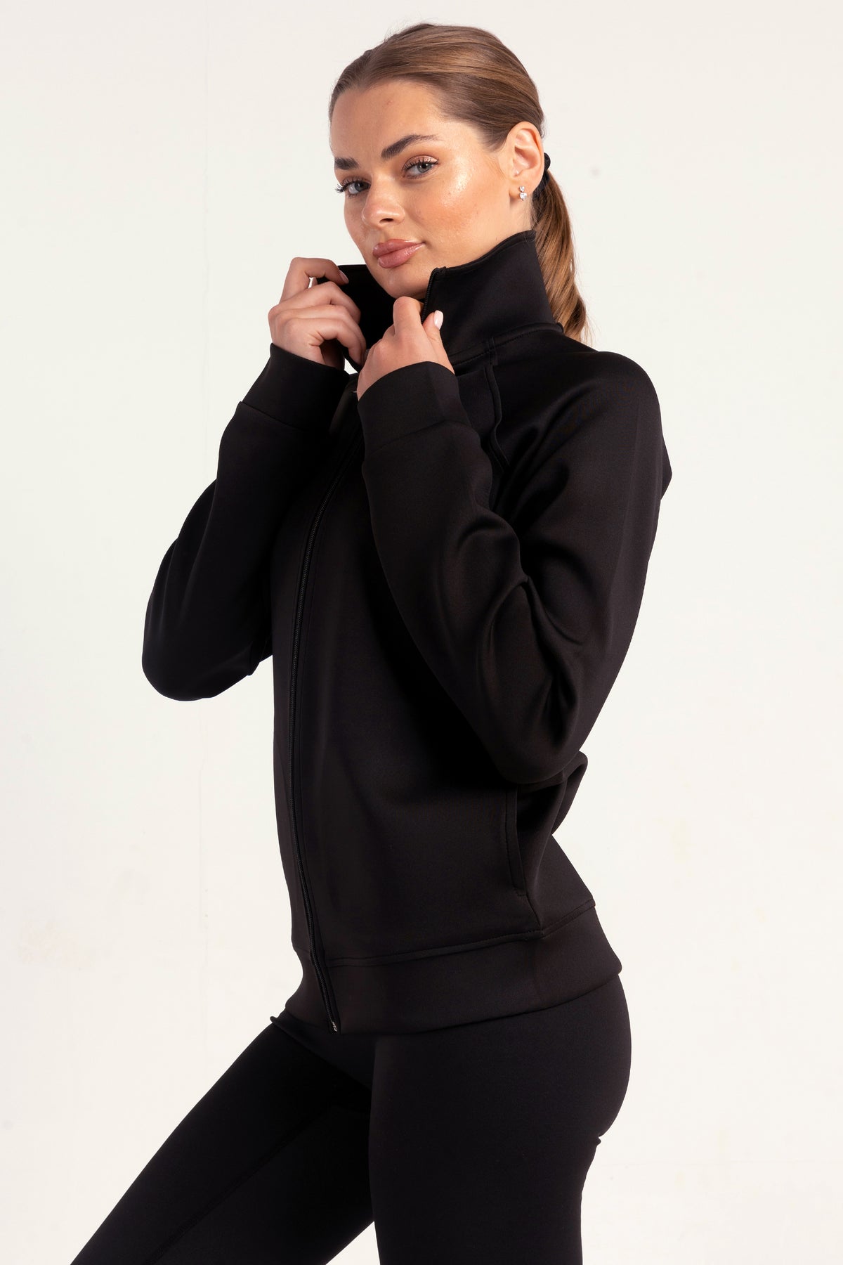Hybrid Black Zip Jacket - outerwear, light jackets