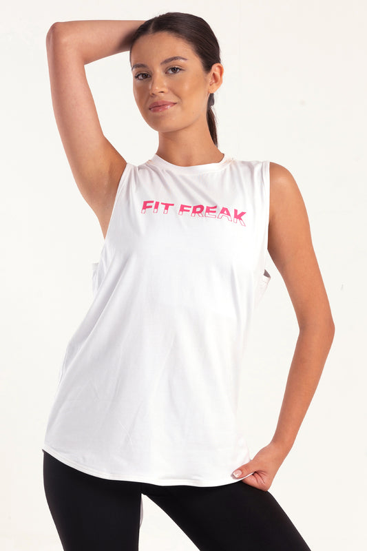 White Back Tie Tank Top