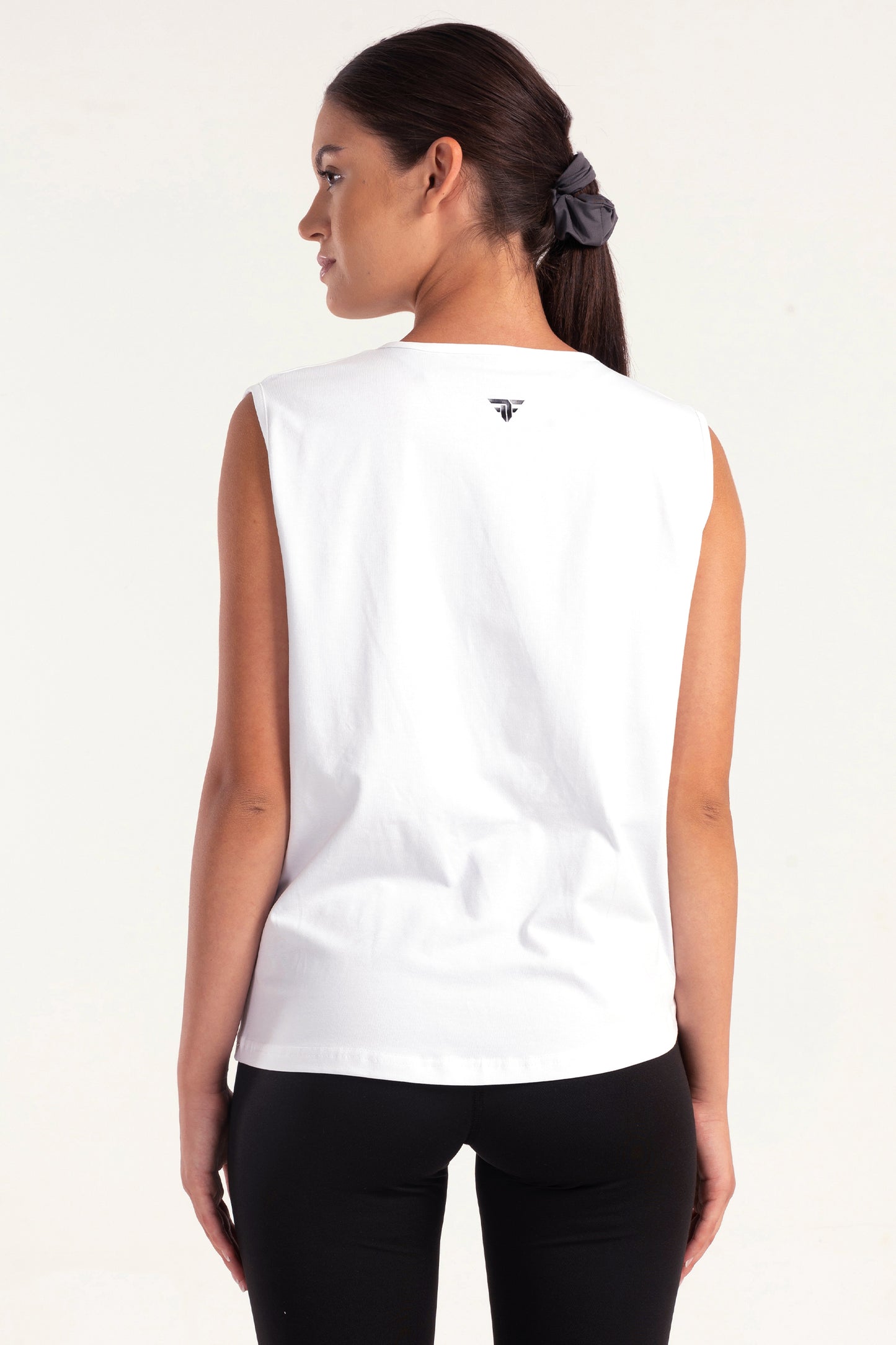 White Twist Knot Sleeveless Top - tops, workout tops