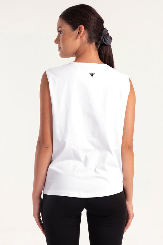 White Twist Knot Sleeveless Top