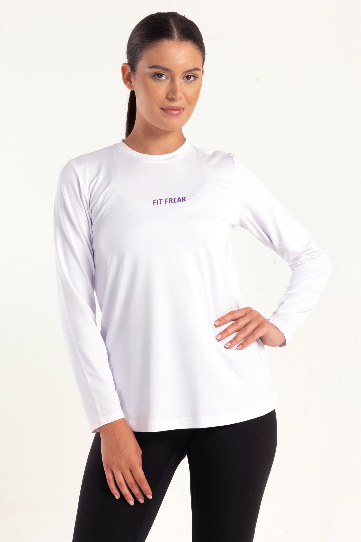 White Long Sleeve Top - tops, workout tops
