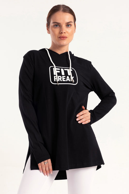 Black Limitless Fit Freak Print Hoodie