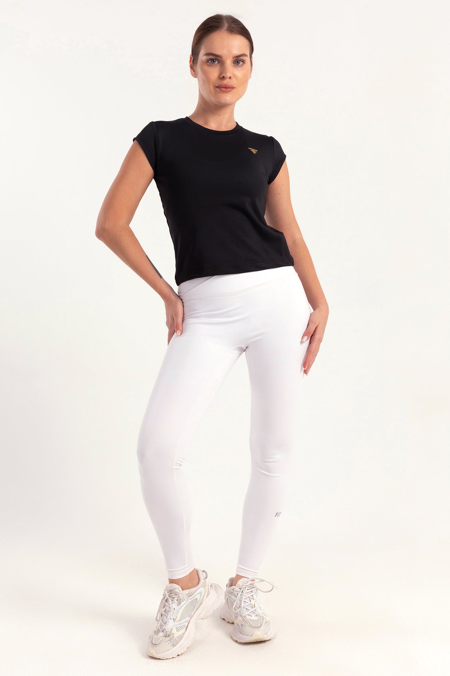 Black Strength Cap Sleeve Top