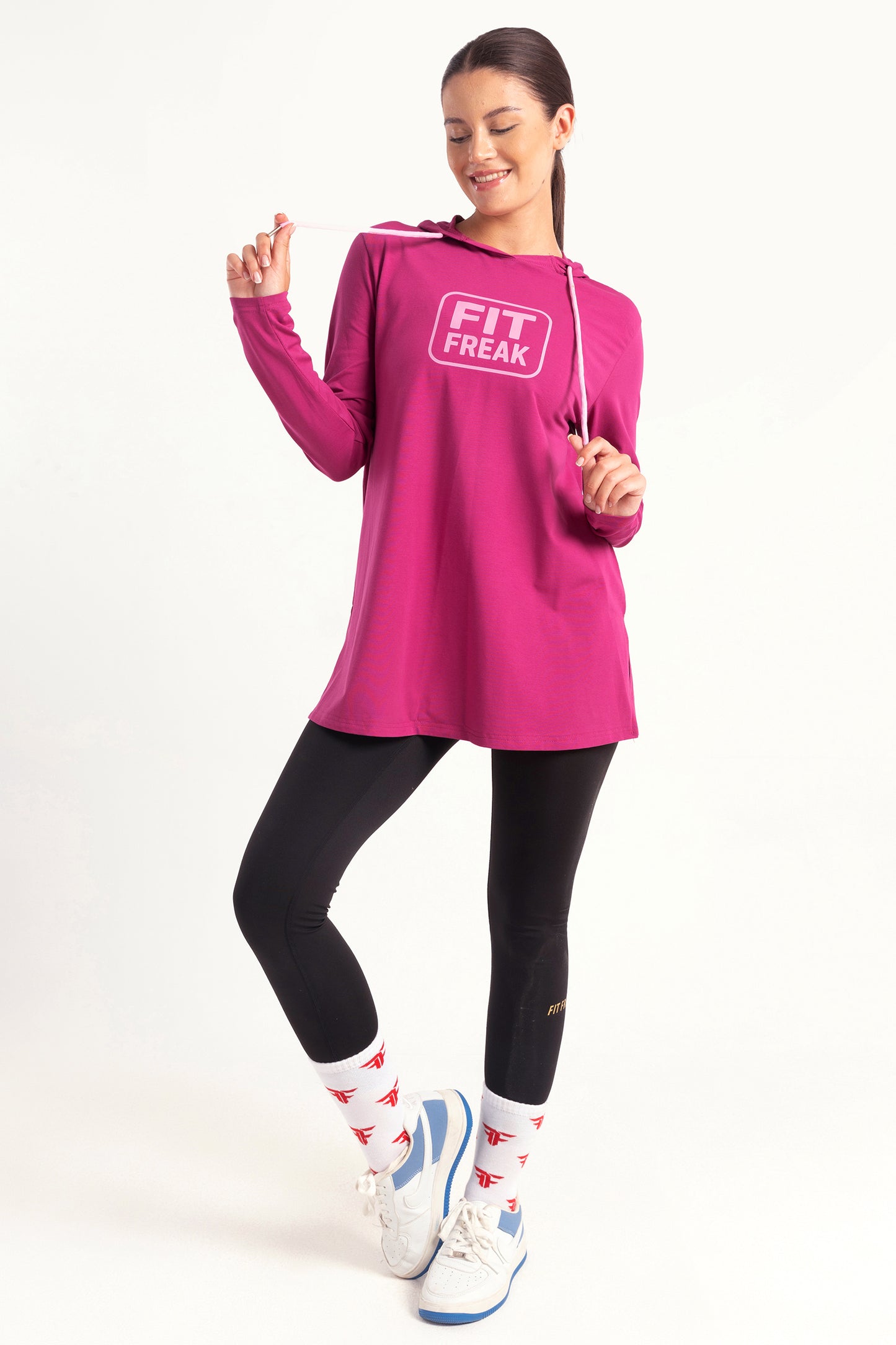 Purple Limitless Fit Freak Print Hoodie - tops, workout tops