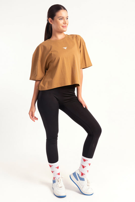 Toffee Core Statement Cropped T-shirt