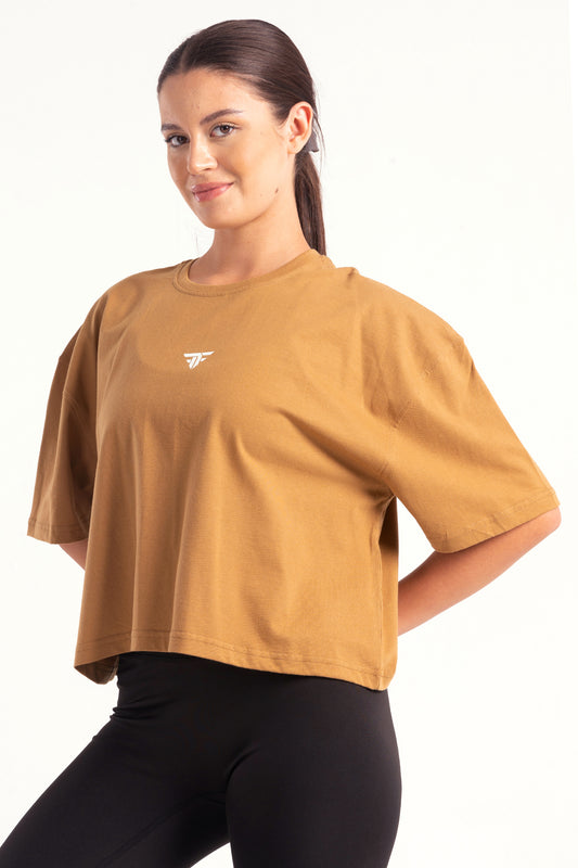 Toffee Core Statement Cropped T-shirt