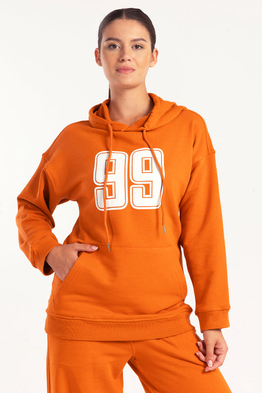 Burnt Orange Ninety-Nine Oversized Hoodie