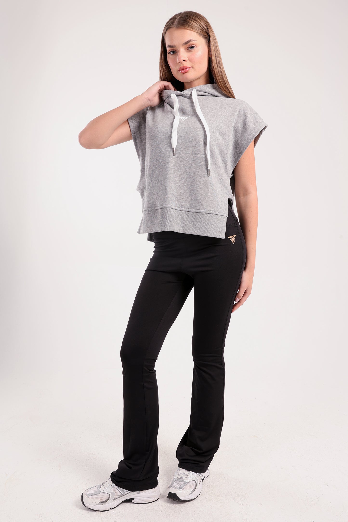 Heather Grey Cut Flow Sleeveless Hoodie