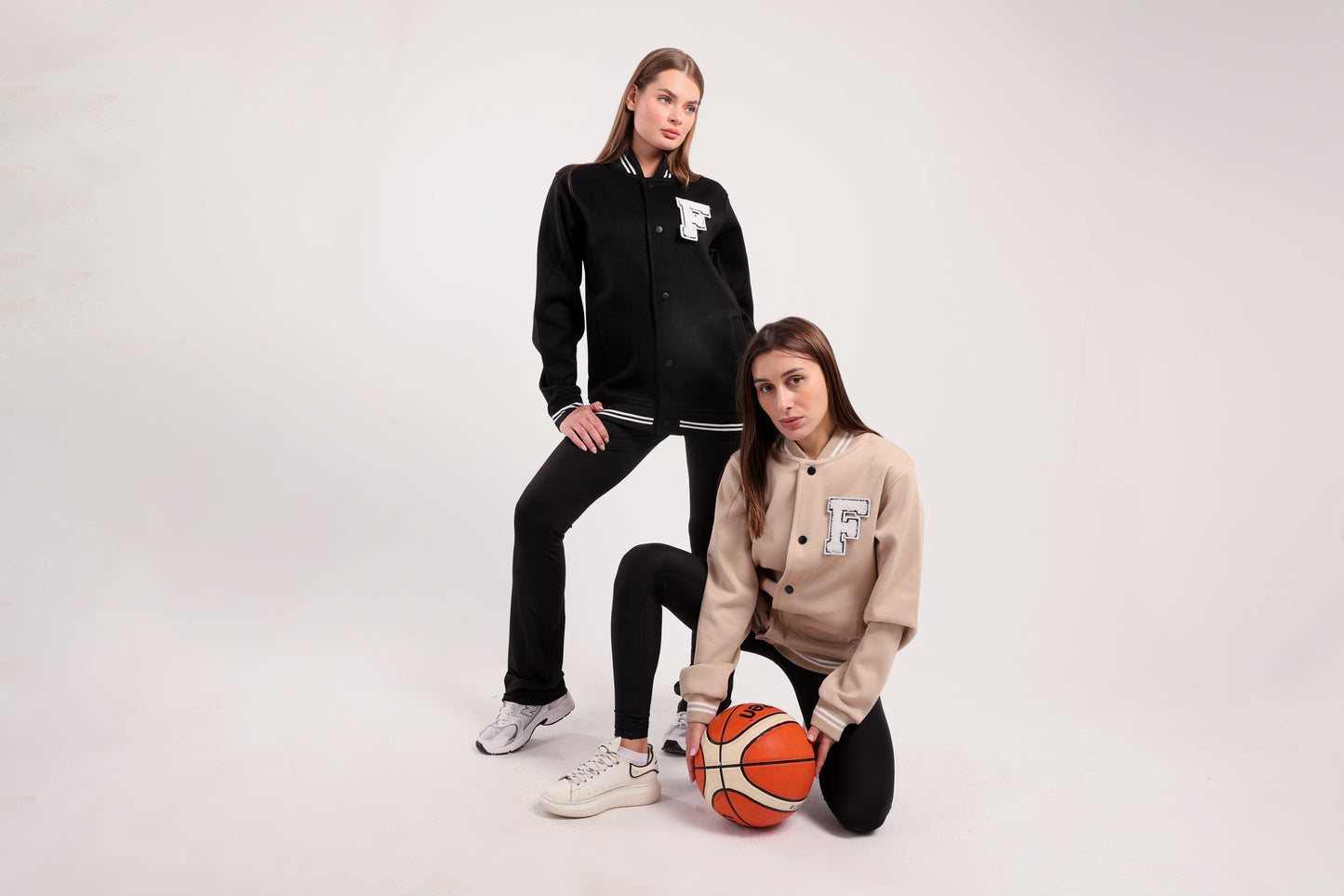 Beige Power Varsity Jacket