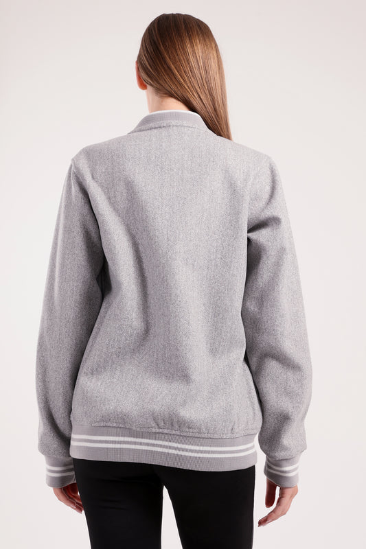 Grey Power Varsity Jacket