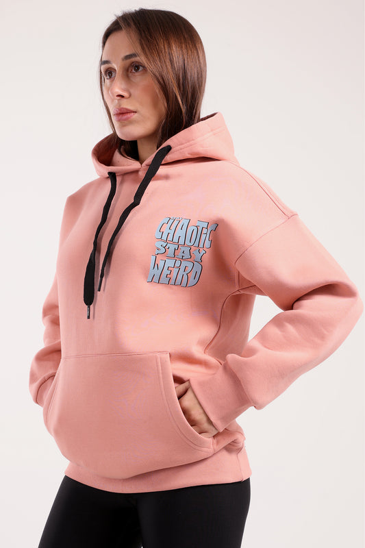Chaotic stitch print hoodie - hoodie