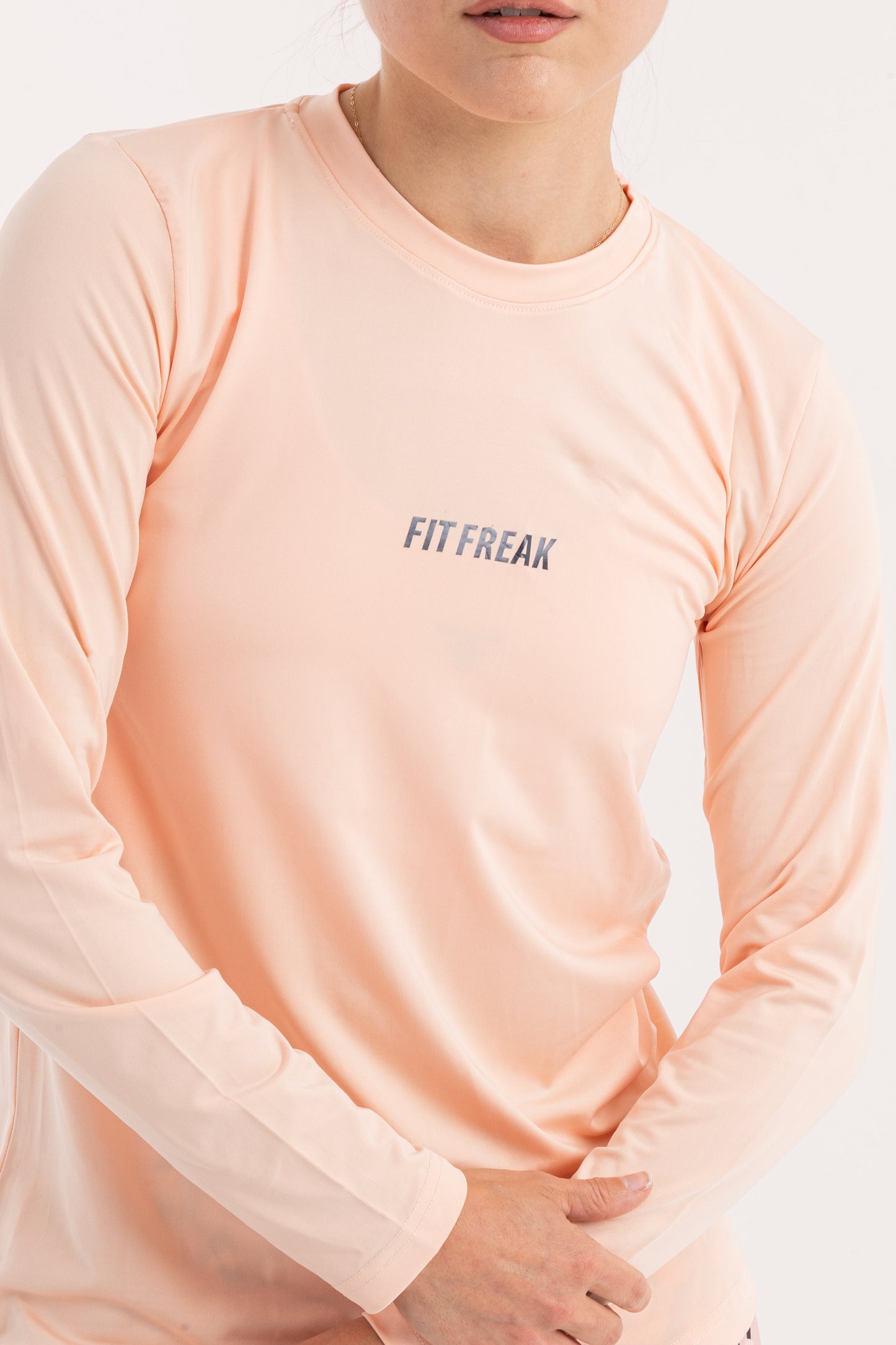 Peach Long Sleeve Top - tops, workout tops