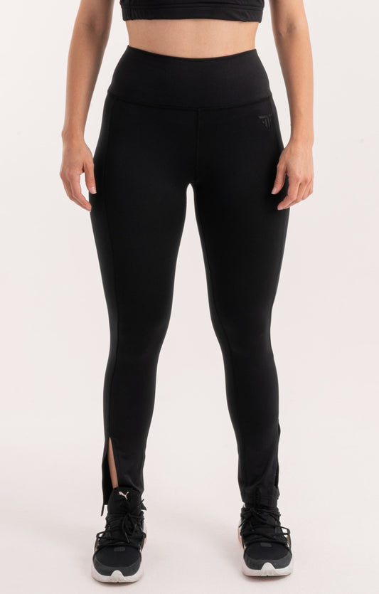 Black side slit leggings