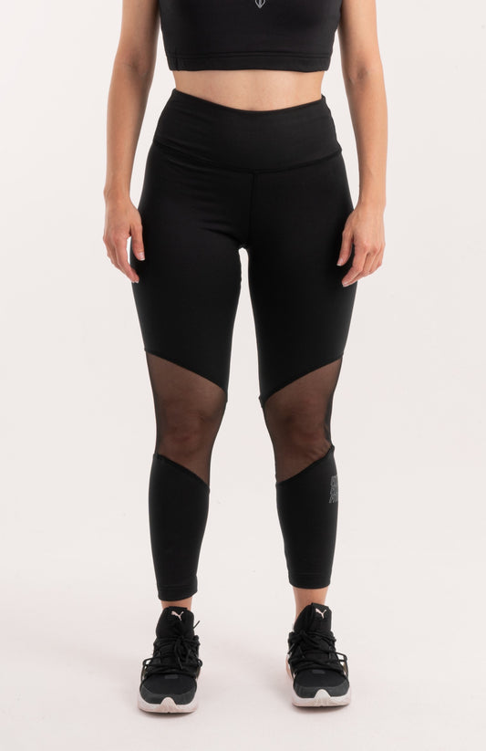 Black High Waisted Capri Mesh Leggings