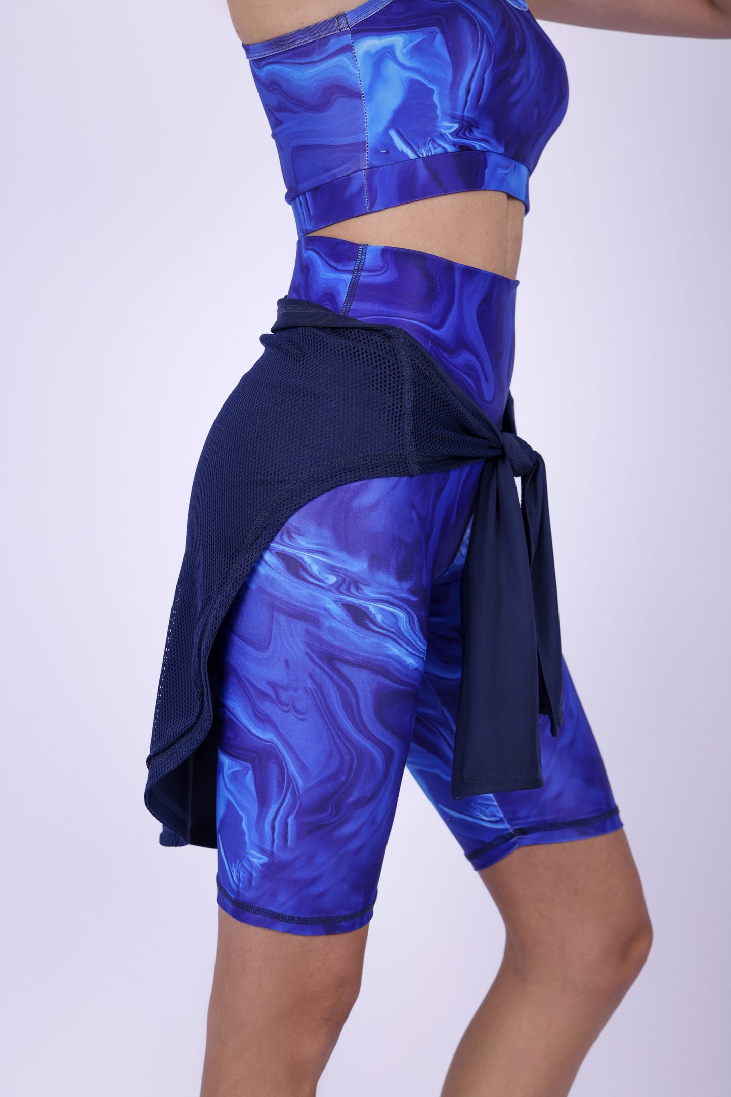 Blue Marble Printed Cycling Short