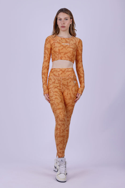 Apricot Camouflage Long Sleeve Top