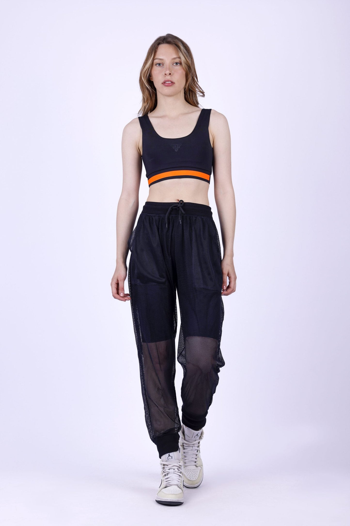 Mesh See-Through Black Sweatpants - sweatpants
