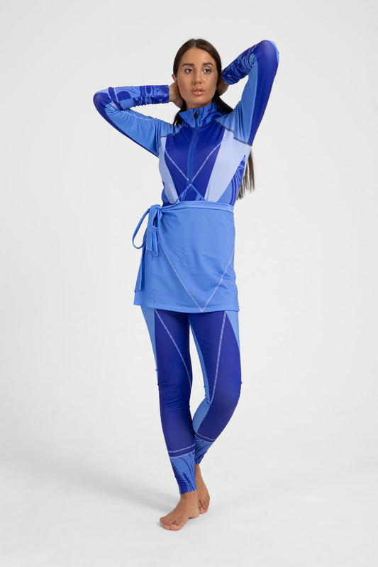 Indigo Marble Waves Burkini - burkini