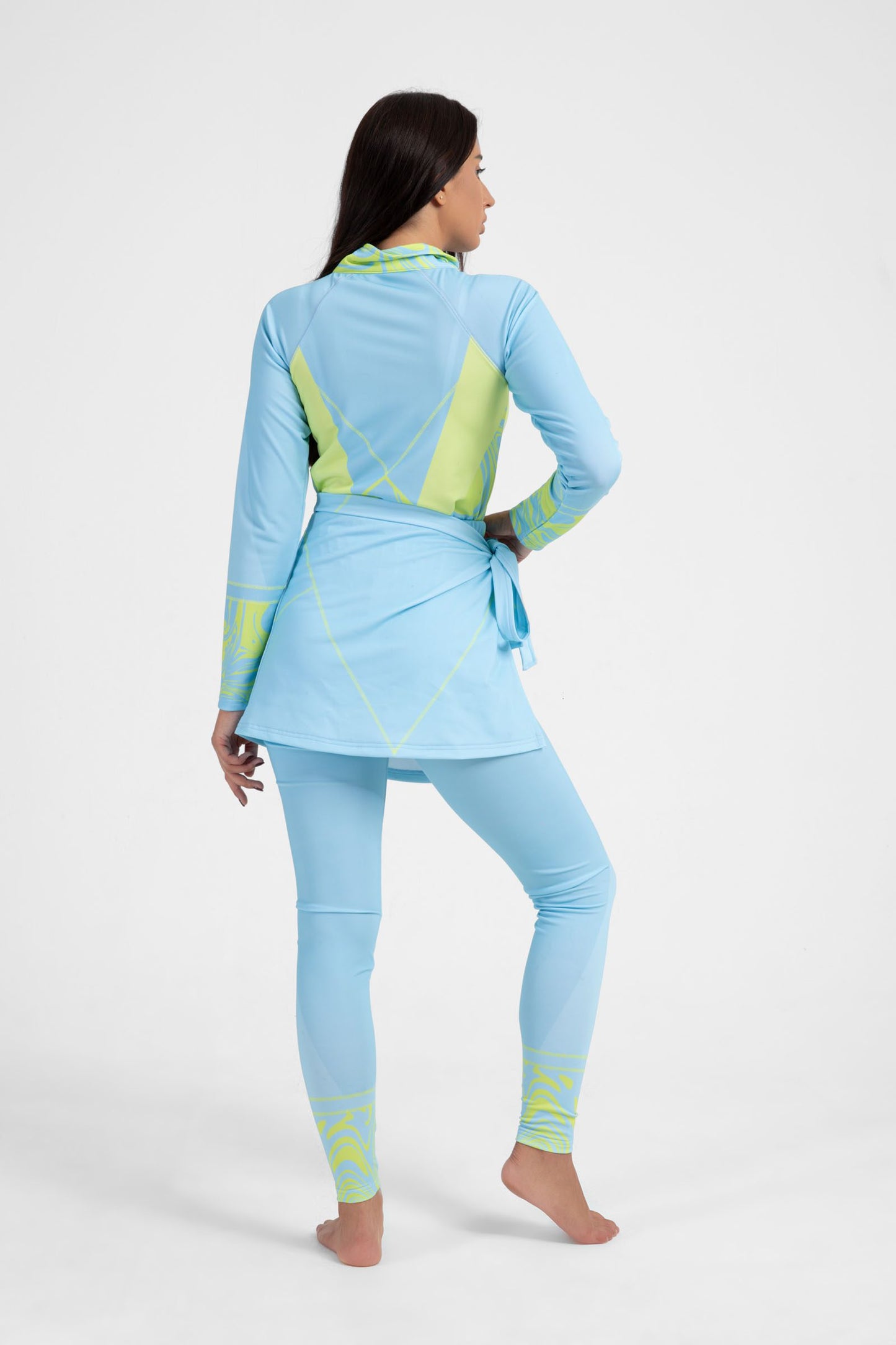 Cyan Marble Waves Burkini