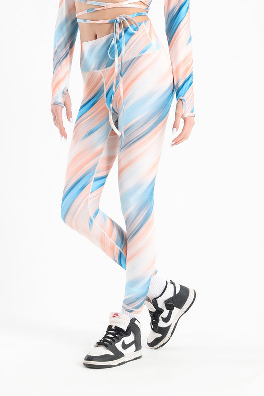 Ombre Stripes High Waisted Printed Leggings