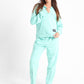 Chill Oversized Half Zipper Set In Pistache Green