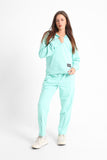 Chill Oversized Half Zipper Set In Pistache Green