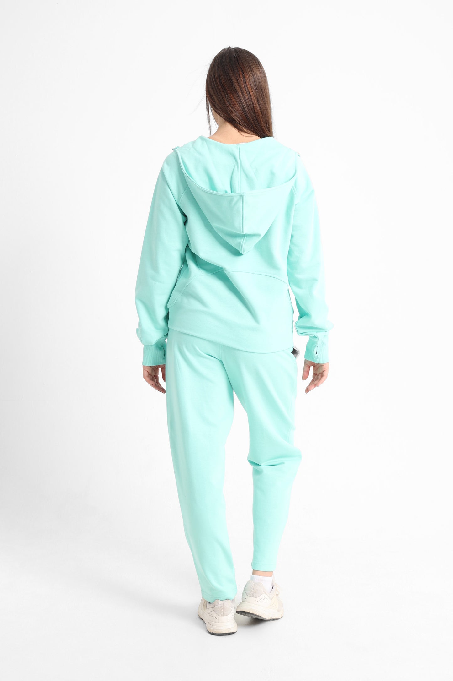 Chill Oversized Half Zipper Set In Pistache Green