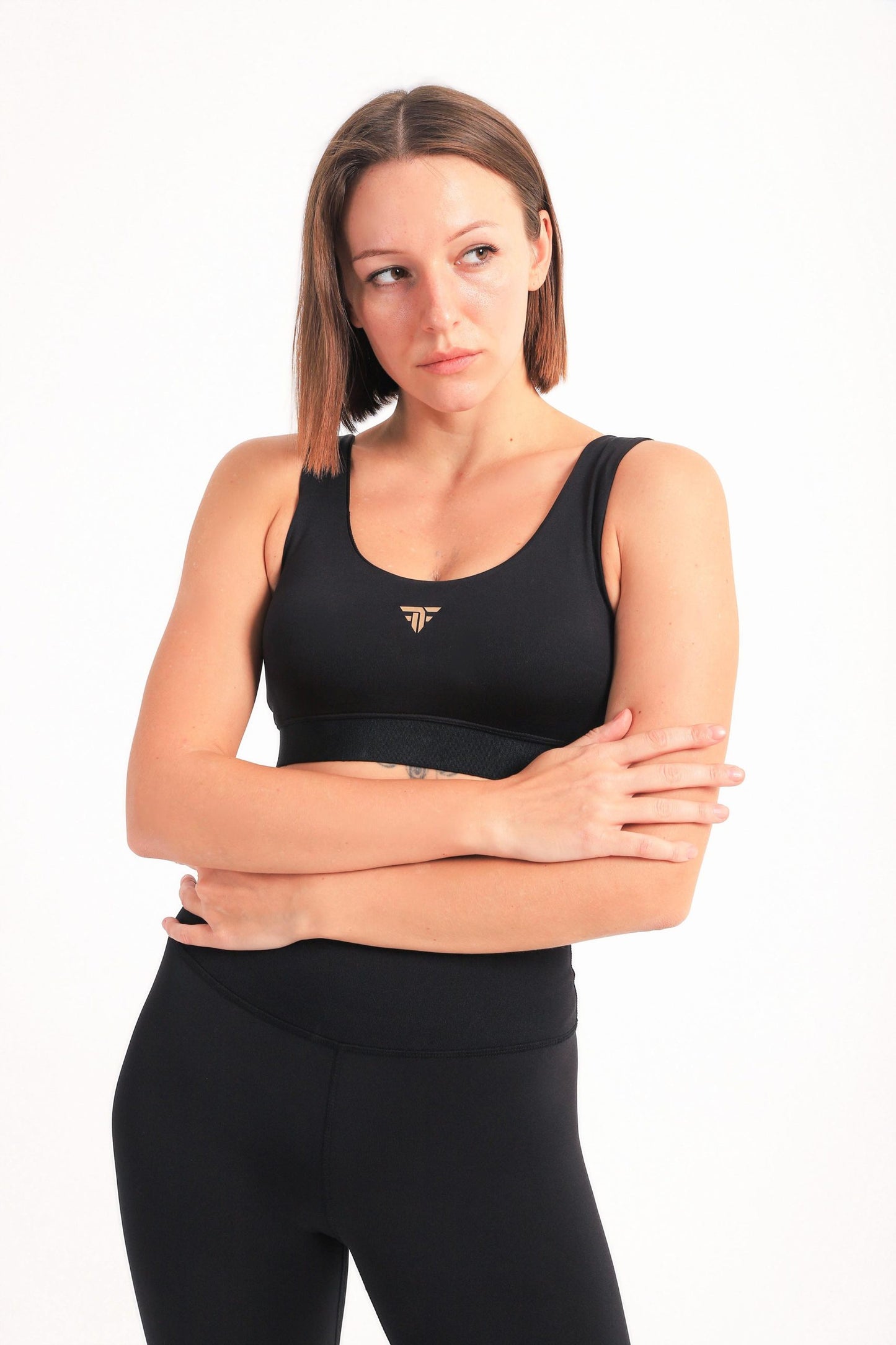 Black waistband basic sports bra