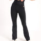 Crisscross black yoga flare pants