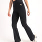 Crisscross black yoga flare pants