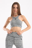 High Neck Sports Bra In Ash Grey Heather