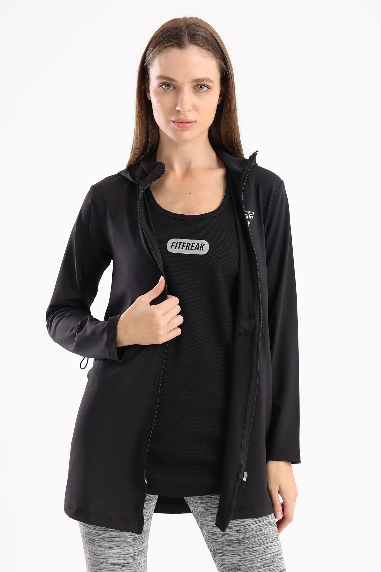 Black Drawstring Oversized Jacket