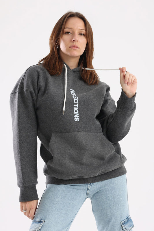 Reflections Oversized Hoodie In Grey