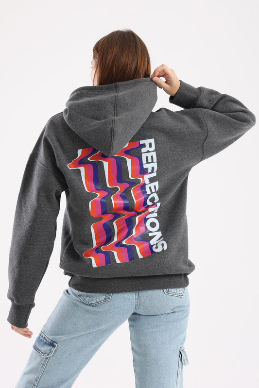Reflections Oversized Hoodie In Grey
