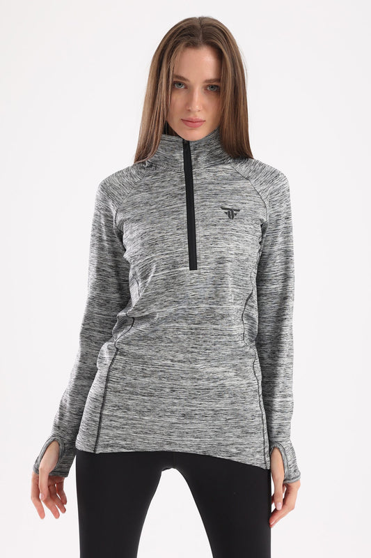 Ash Grey Heather Half Zipper Sweatshirt