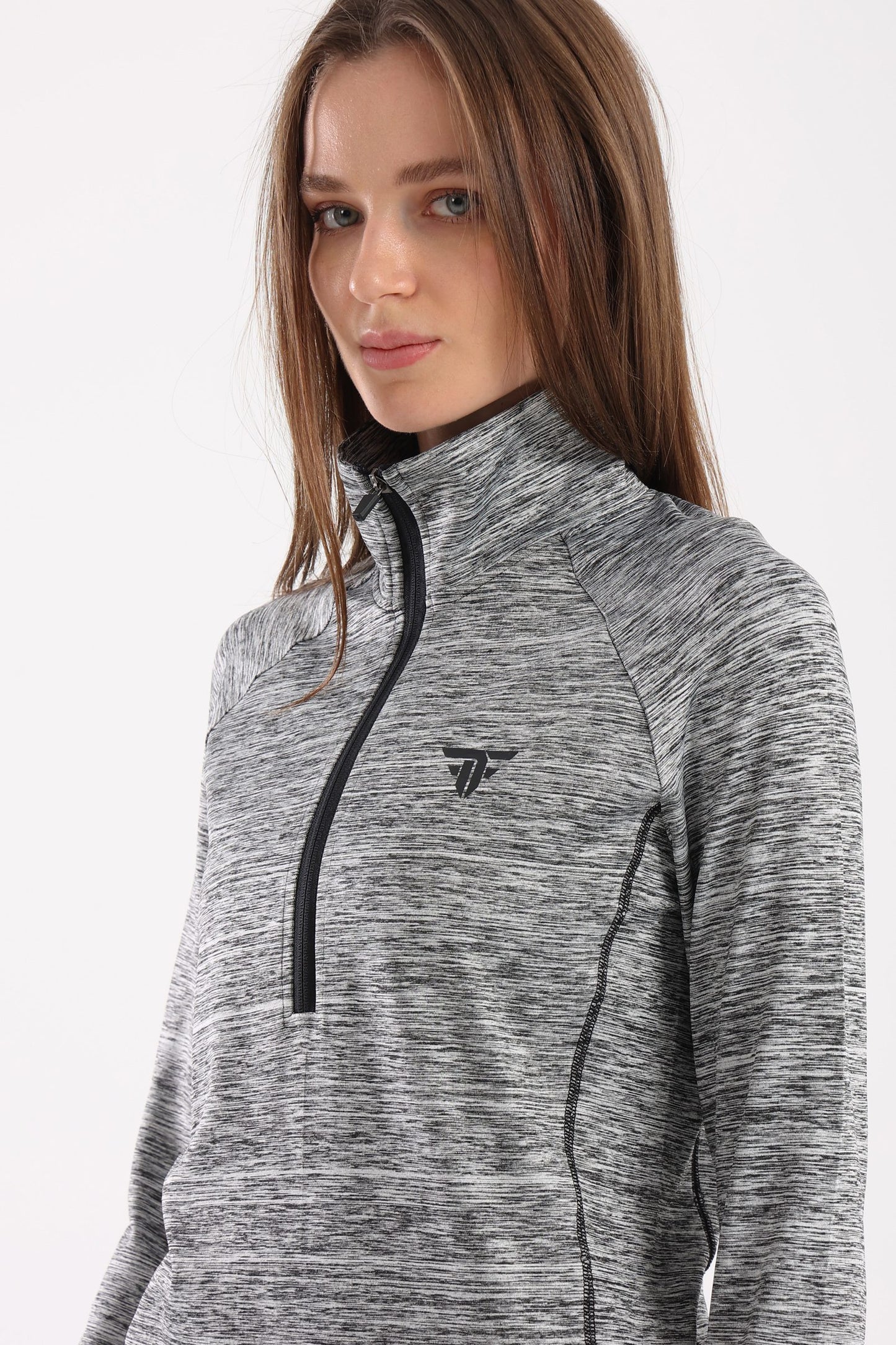 Ash Grey Heather Half Zipper Sweatshirt